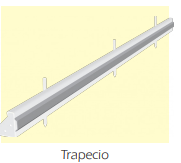 TRAPECIO; chapa de 3;20mm; largo 3m; base mayor 70mm; base menor 55 mm; altura 25mm