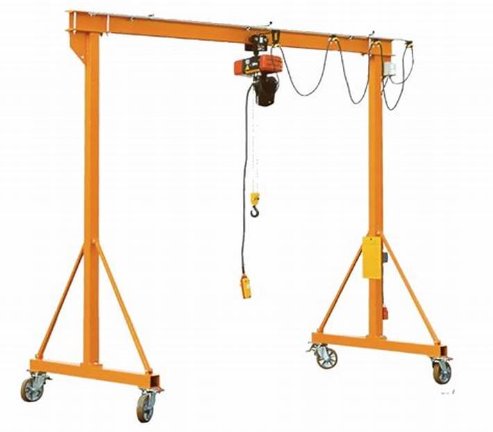 PÓRTICO; ruedas de hierro fundido; desarmable  de carga de 1000 kgf; con Malacate Monof.