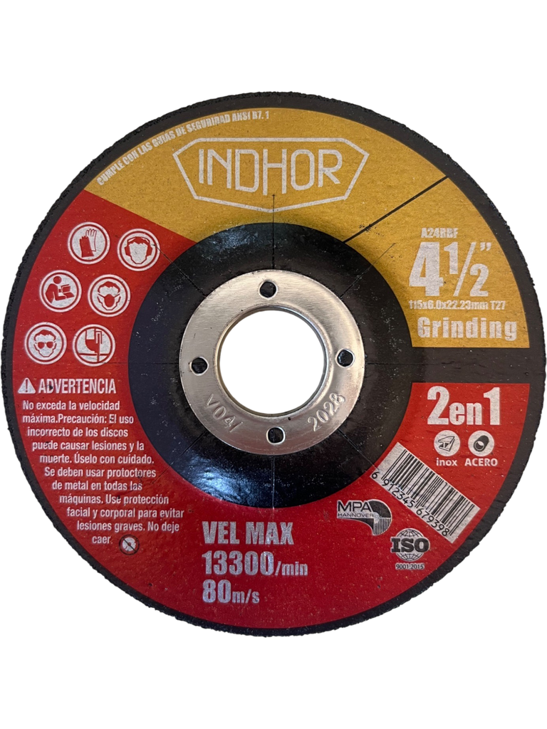 Disco de Desbaste de Amoladora INDHOR de 115x6,0x22,23mm